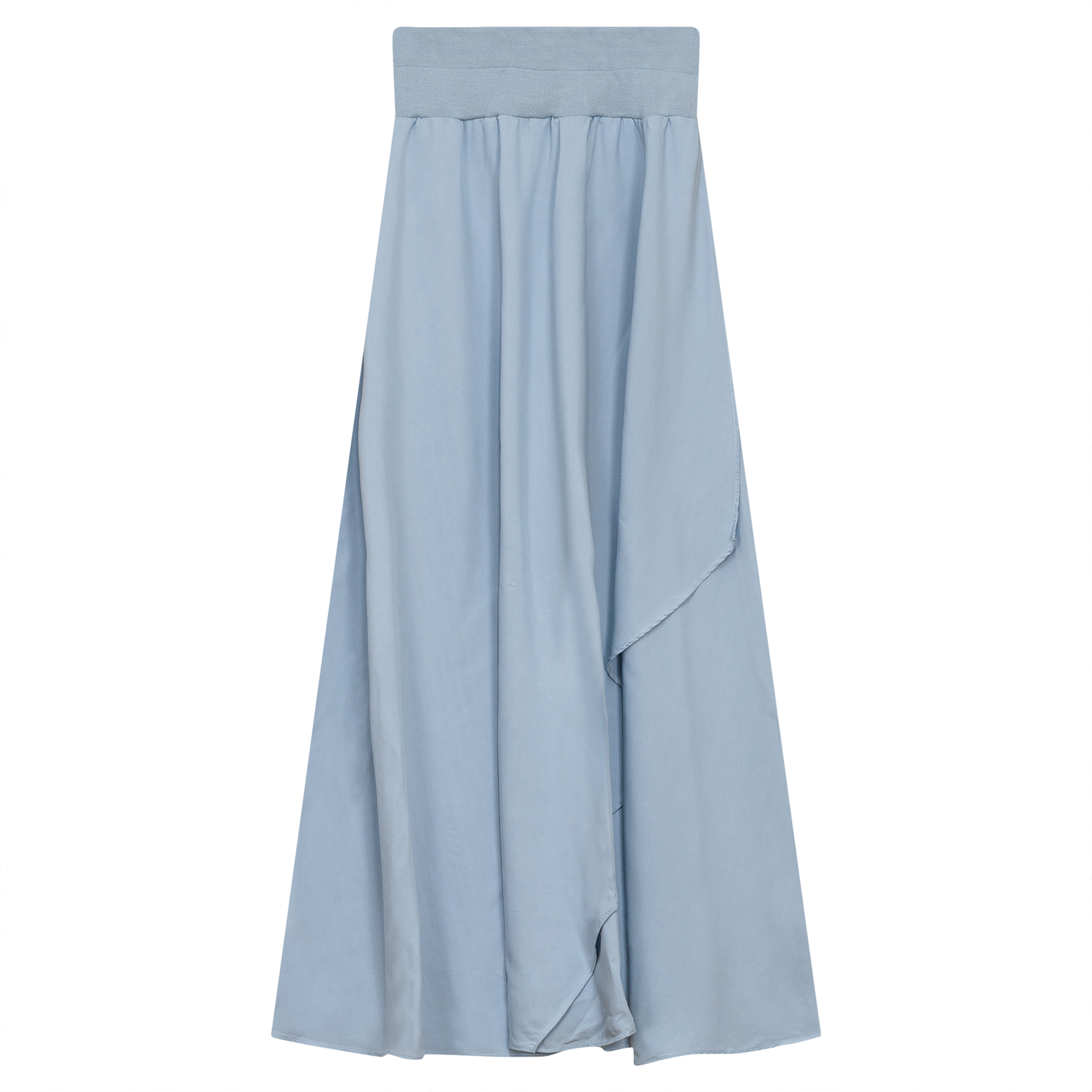 Woven Flare Wrap Skirt in Blue by NOX-NY