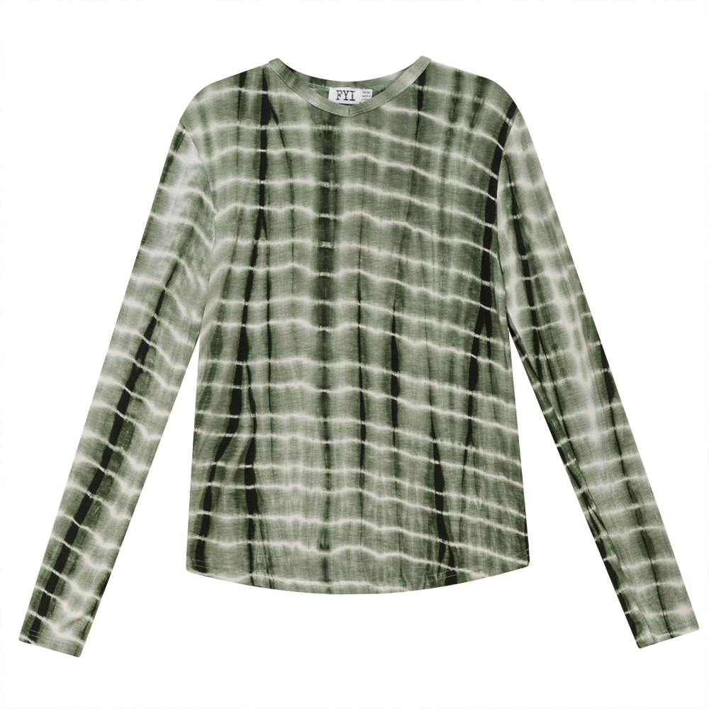 Tie Dye Top Olive Ladies Pullover by {{ product_vemdor}}