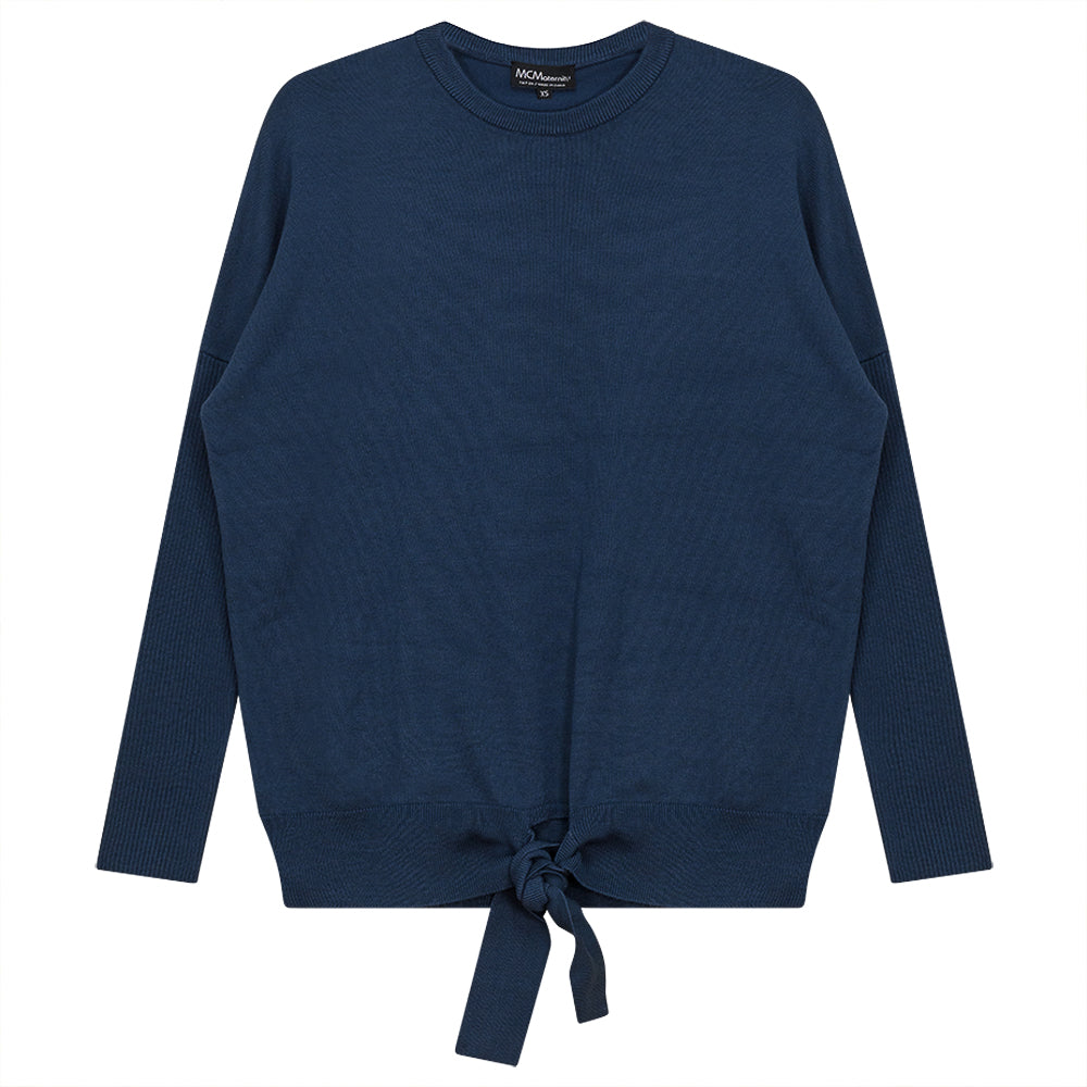 Maternity Knit Knot Sweater in Dark Denim by MCM