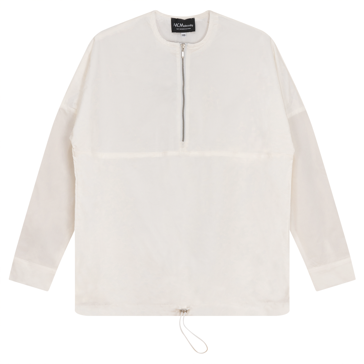Maternity Cotton Henley Bungee Top in White by MCM