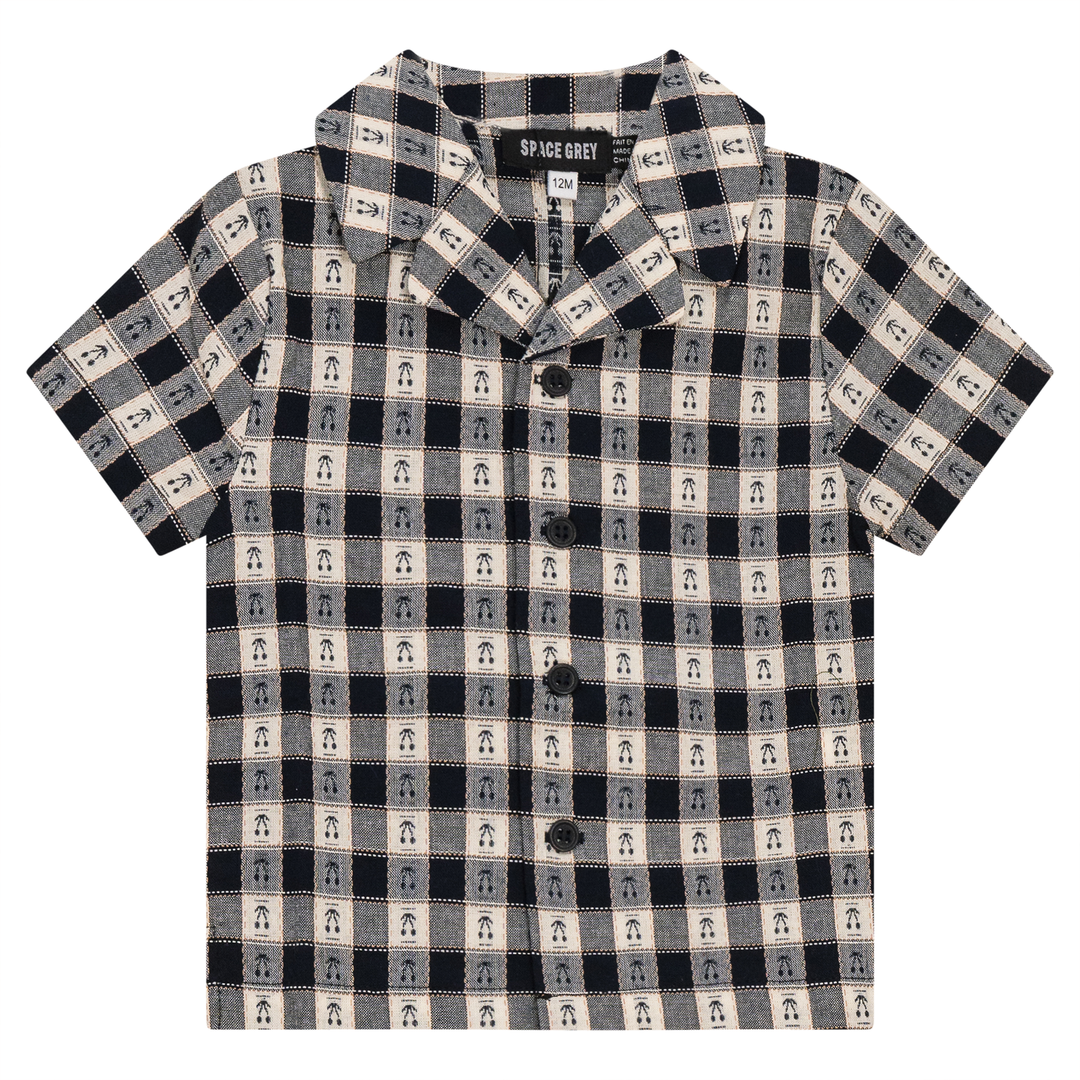 Checkered Shirt Navy Boys Shirt by {{ product_vemdor}}