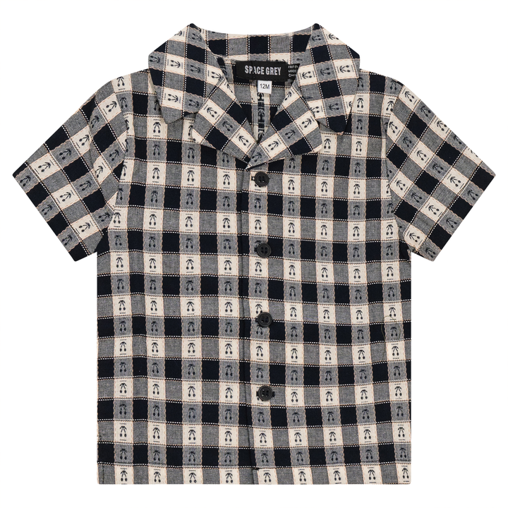 Checkered Shirt Navy Boys Shirt by {{ product_vemdor}}