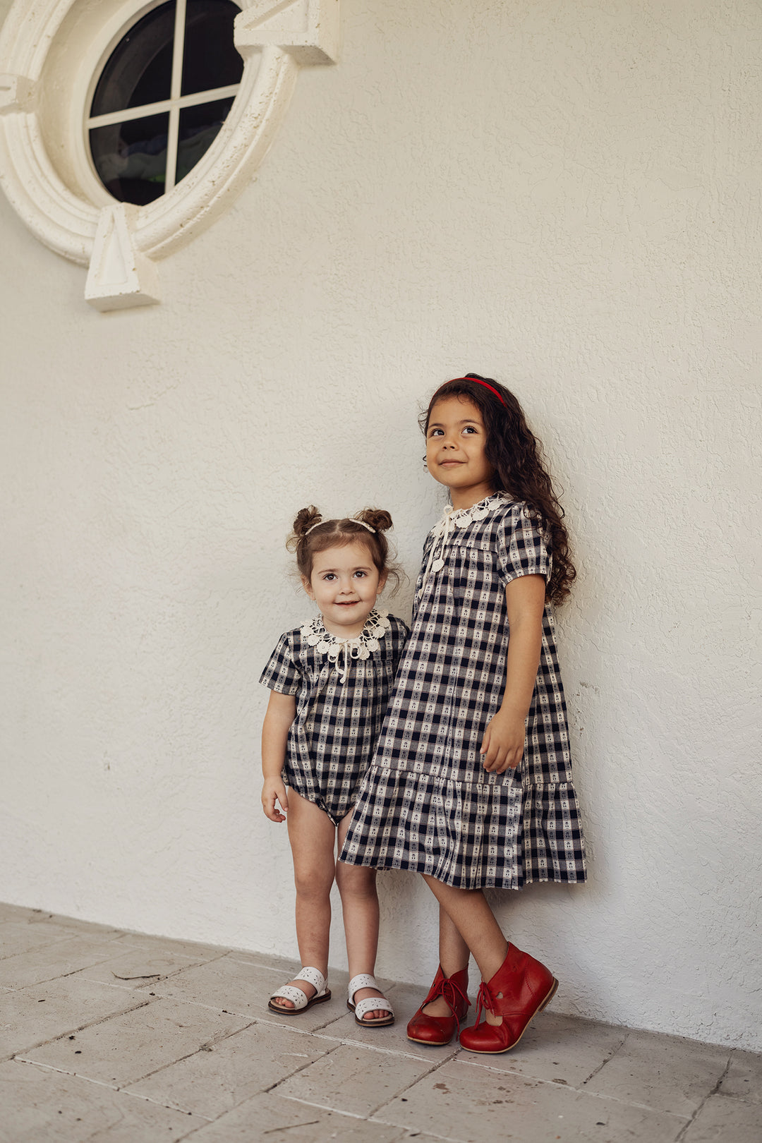 Checkered Bubble with Crotchet Collar Baby Overall by {{ product_vemdor}}