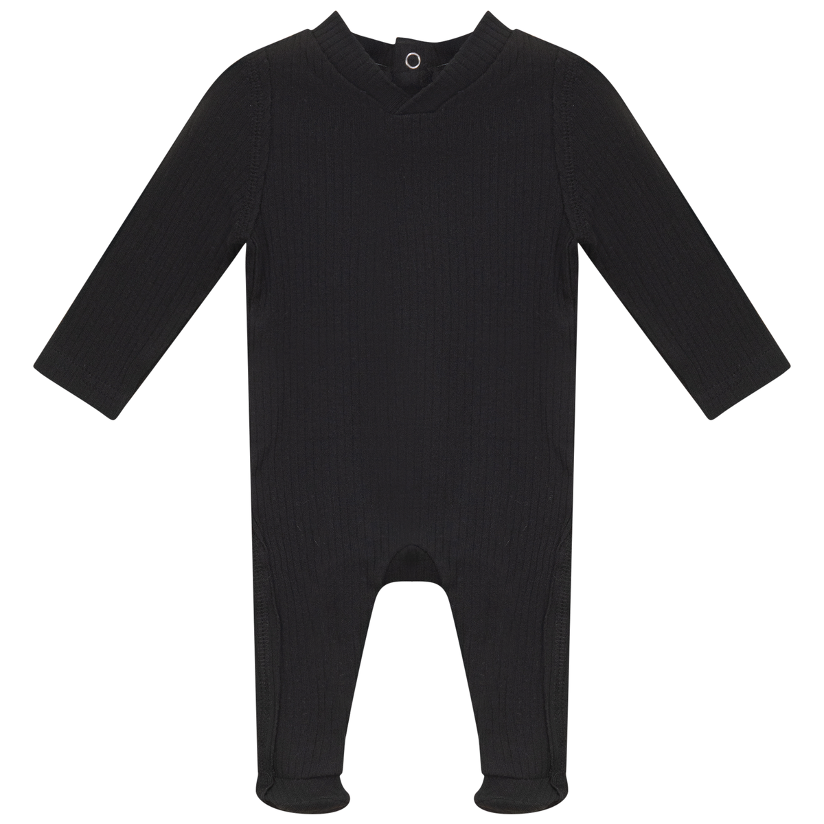 Ribbed Onesie in Black by Peek a boo