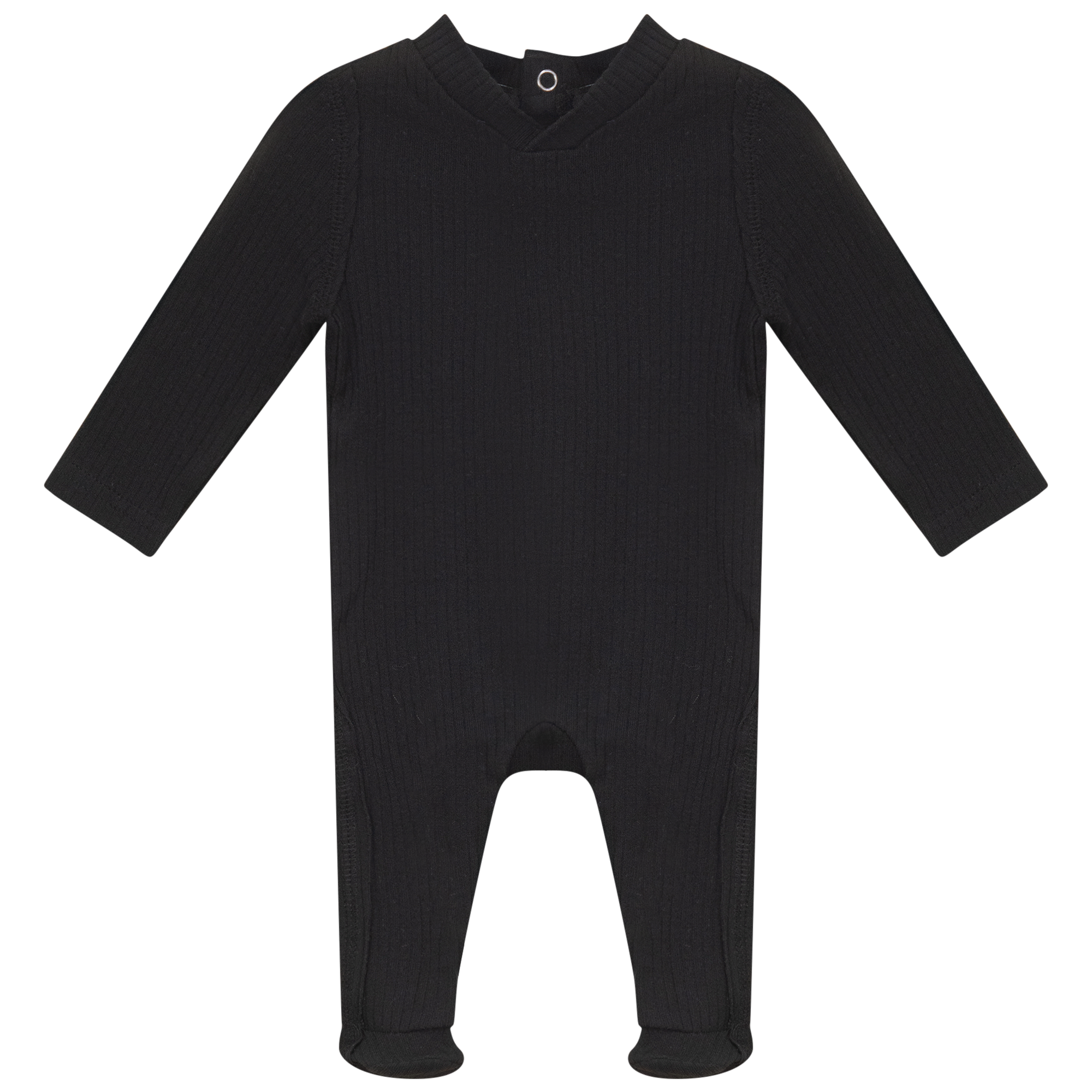 Ribbed Onesie in Black by Peek a boo
