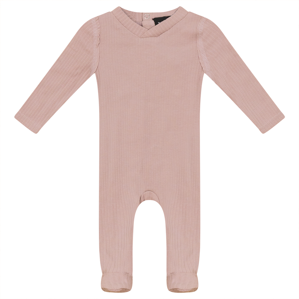 Ribbed Onesie in Mauve by Peek a boo