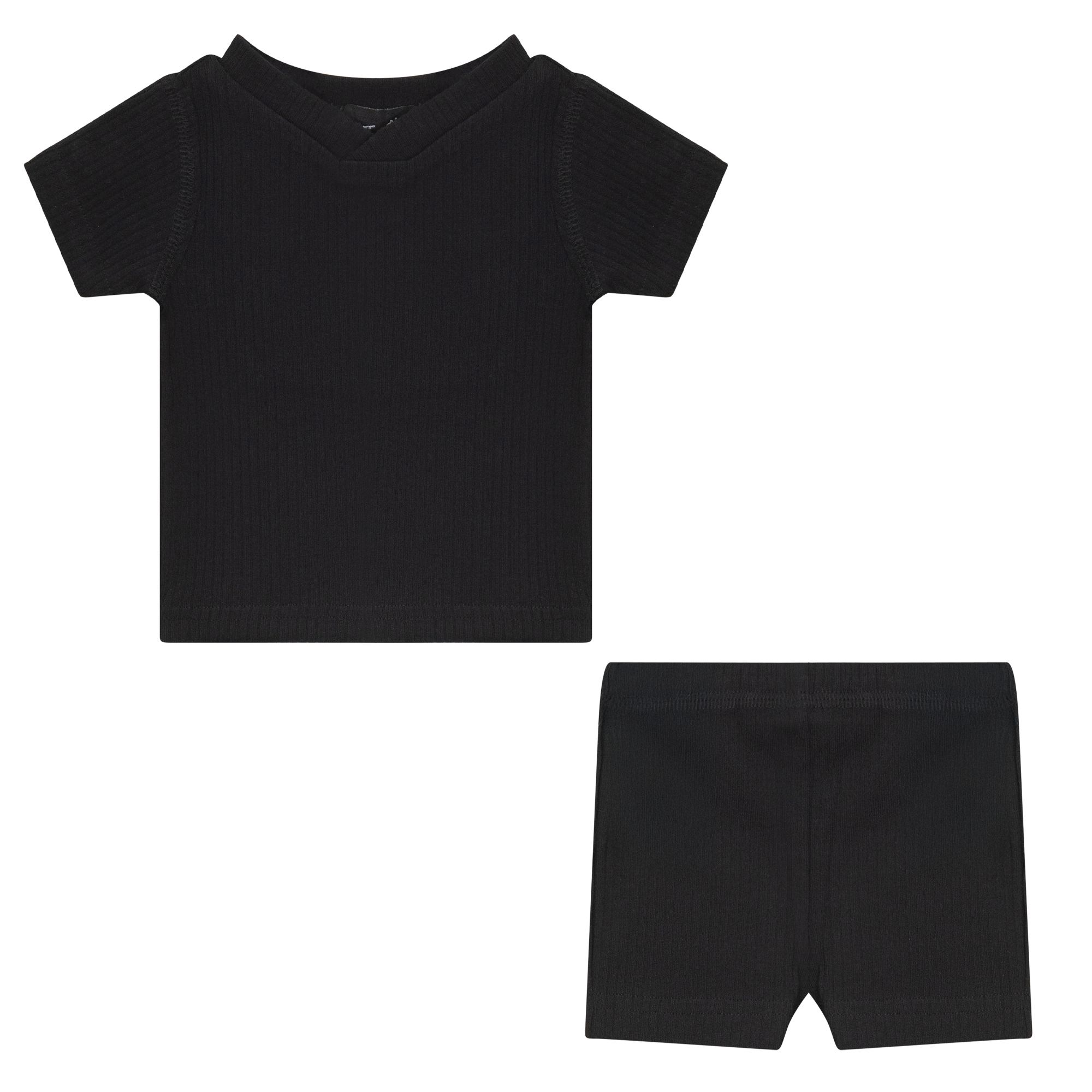 Ribbed 2Pc Set in Black by Peek a boo