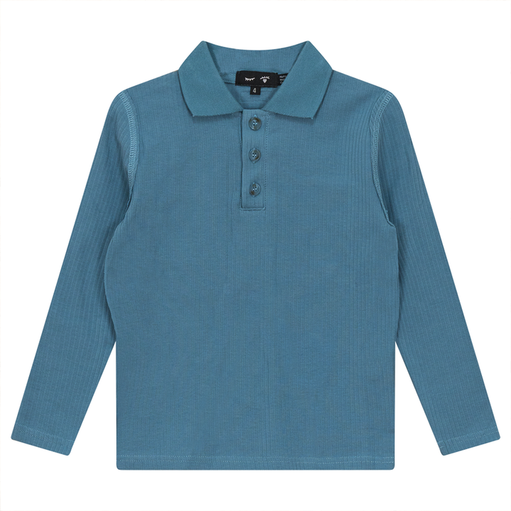 Ribbed Polo Shadow Blue Boys Pullover by {{ product_vemdor}}