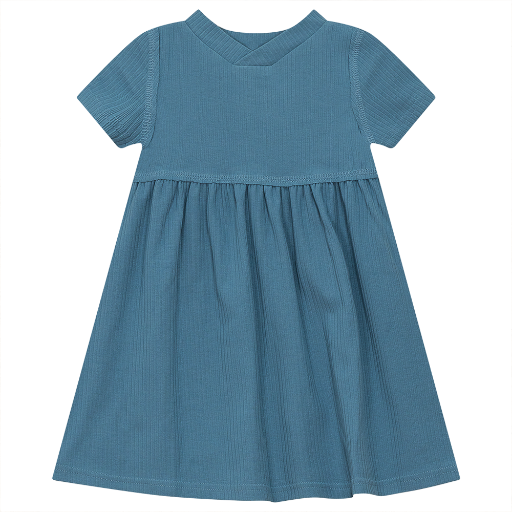 Ribbed Dress in Shadow Blue by Peek a boo