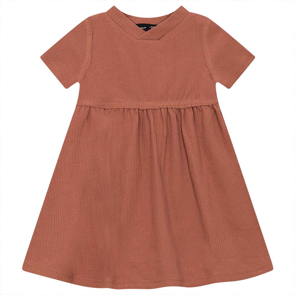 Ribbed Dress in Strawberry by Peek a boo