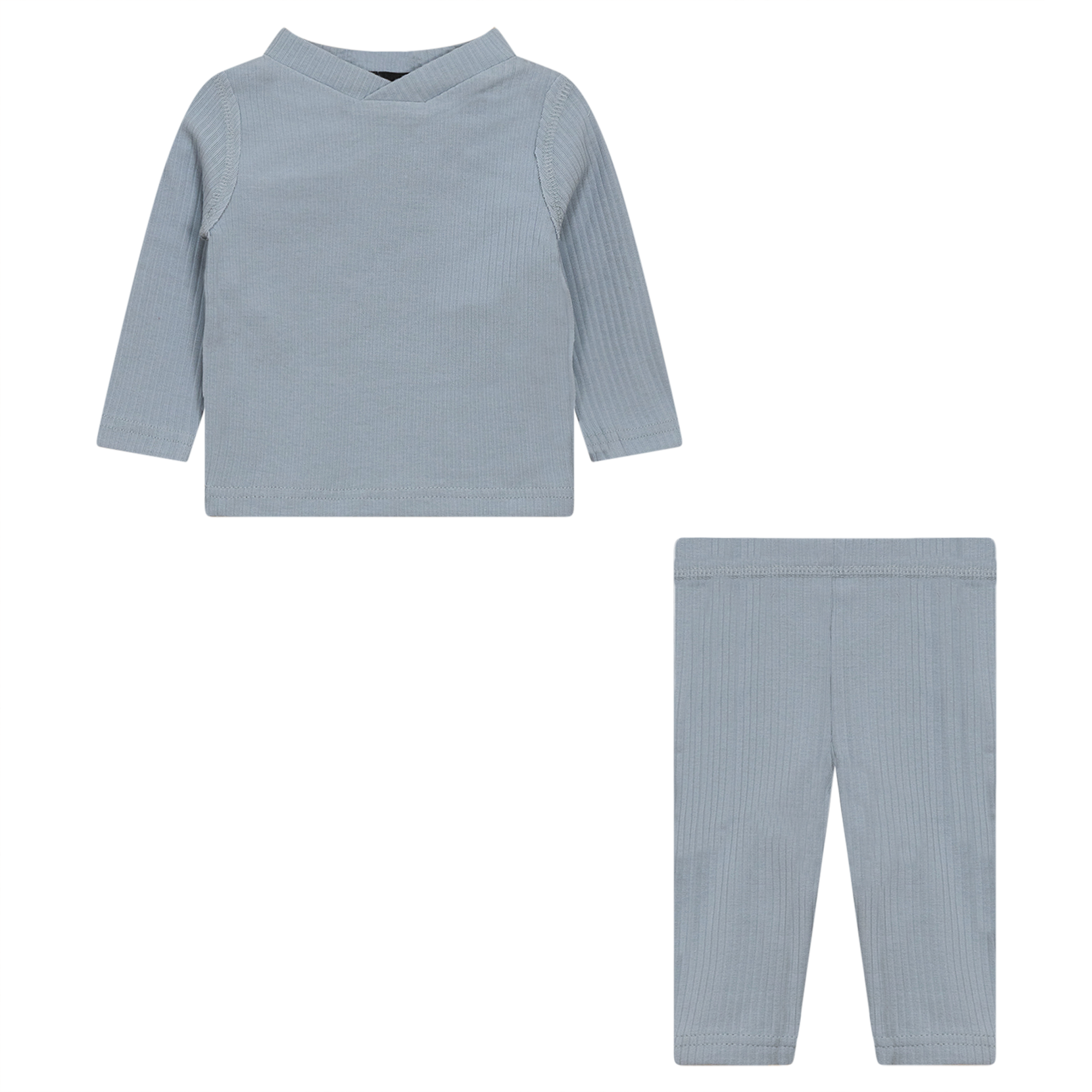 Ribbed 2Pc Set in Light Blue by Peek a boo