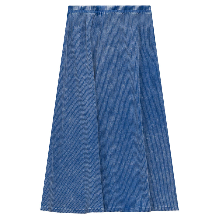 Distressed Ribbed A-Line Skirt Light Denim Wash Girls Skirt by {{ product_vemdor}}