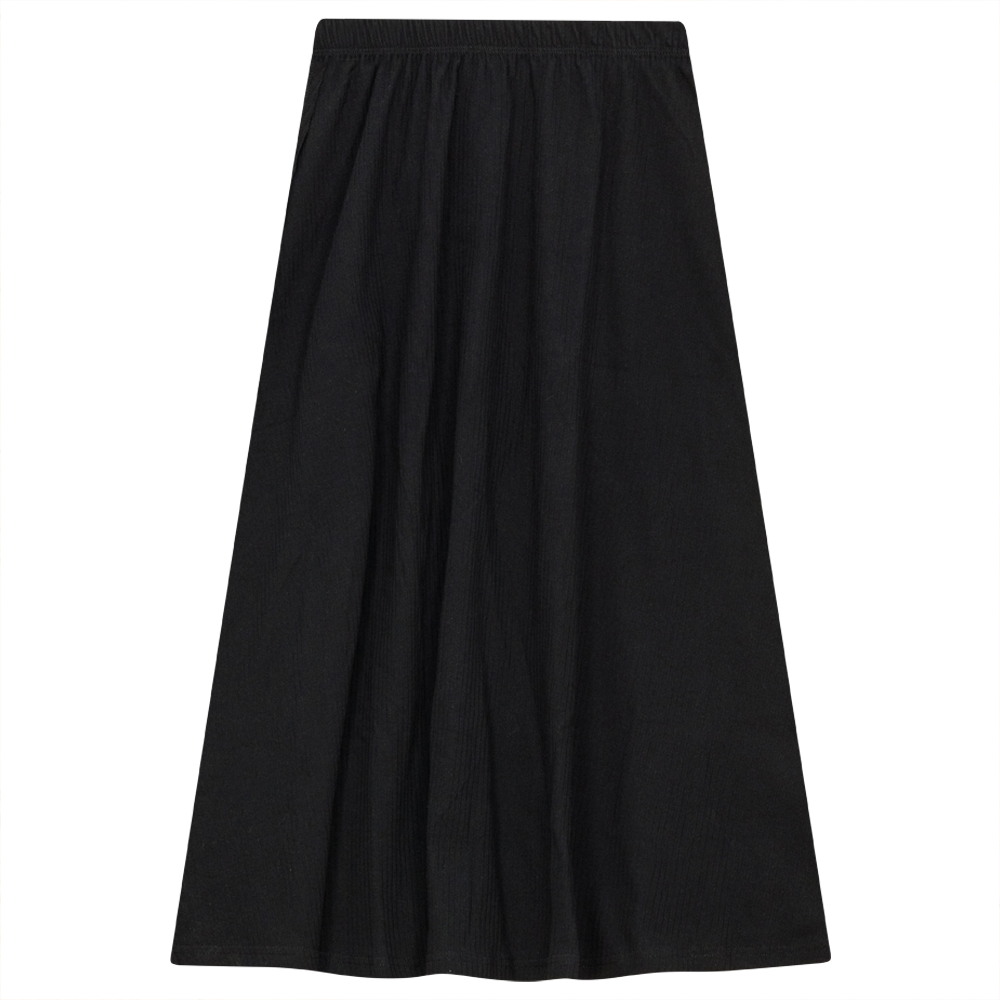 Cotton A-Line Skirt in Black by Peek a boo