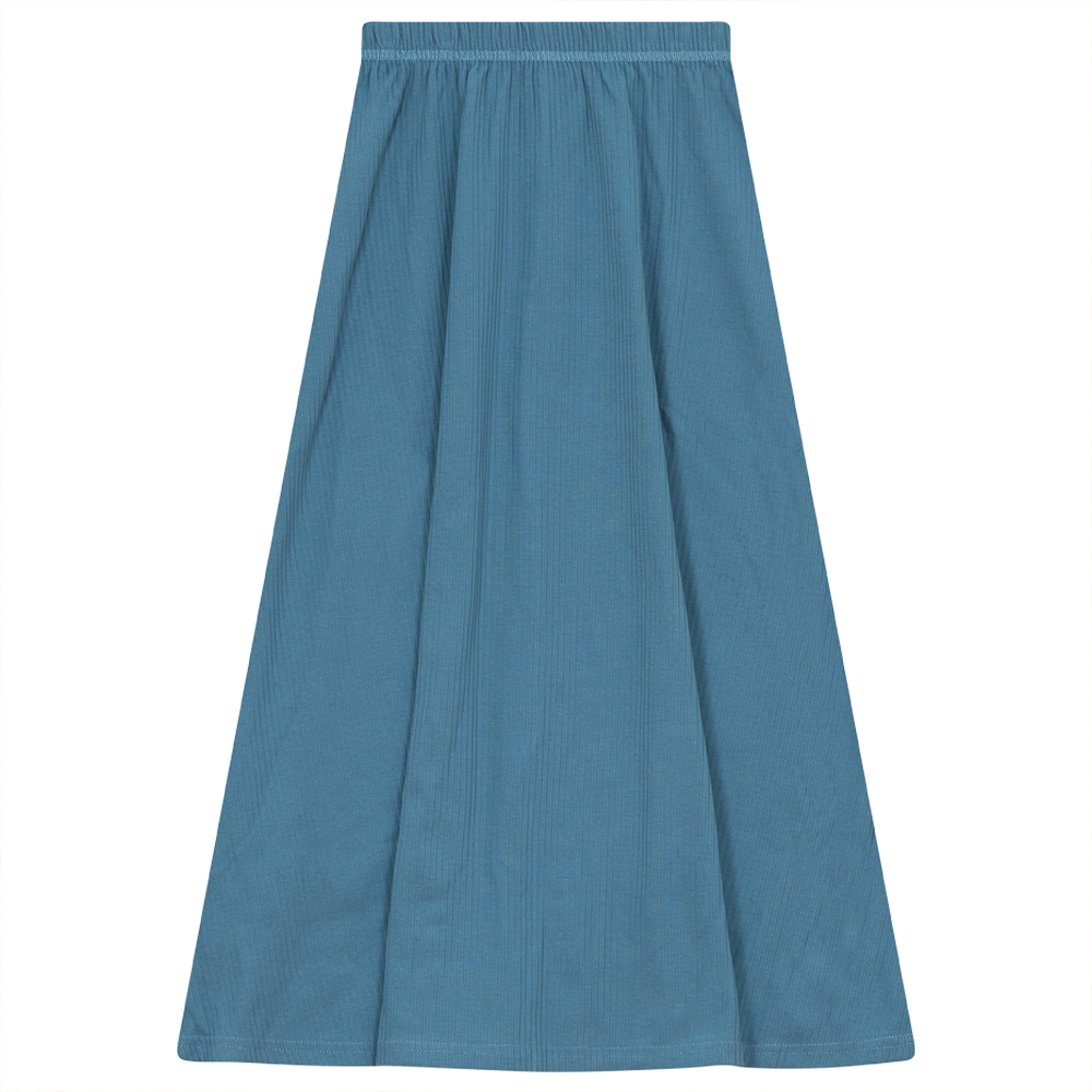 Cotton A-Line Skirt in Shadow Blue by Peek a boo