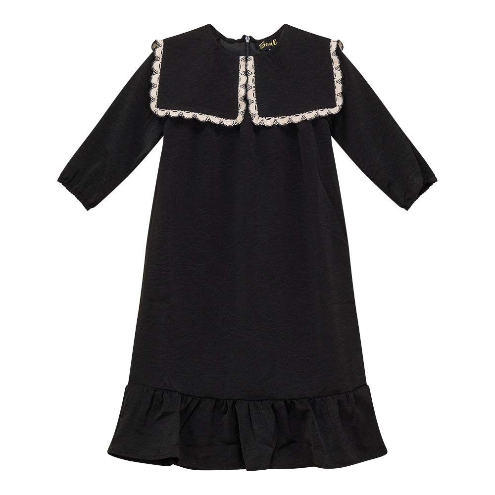 Crotchet Collar Dress Black Girls Dress by {{ product_vemdor}}