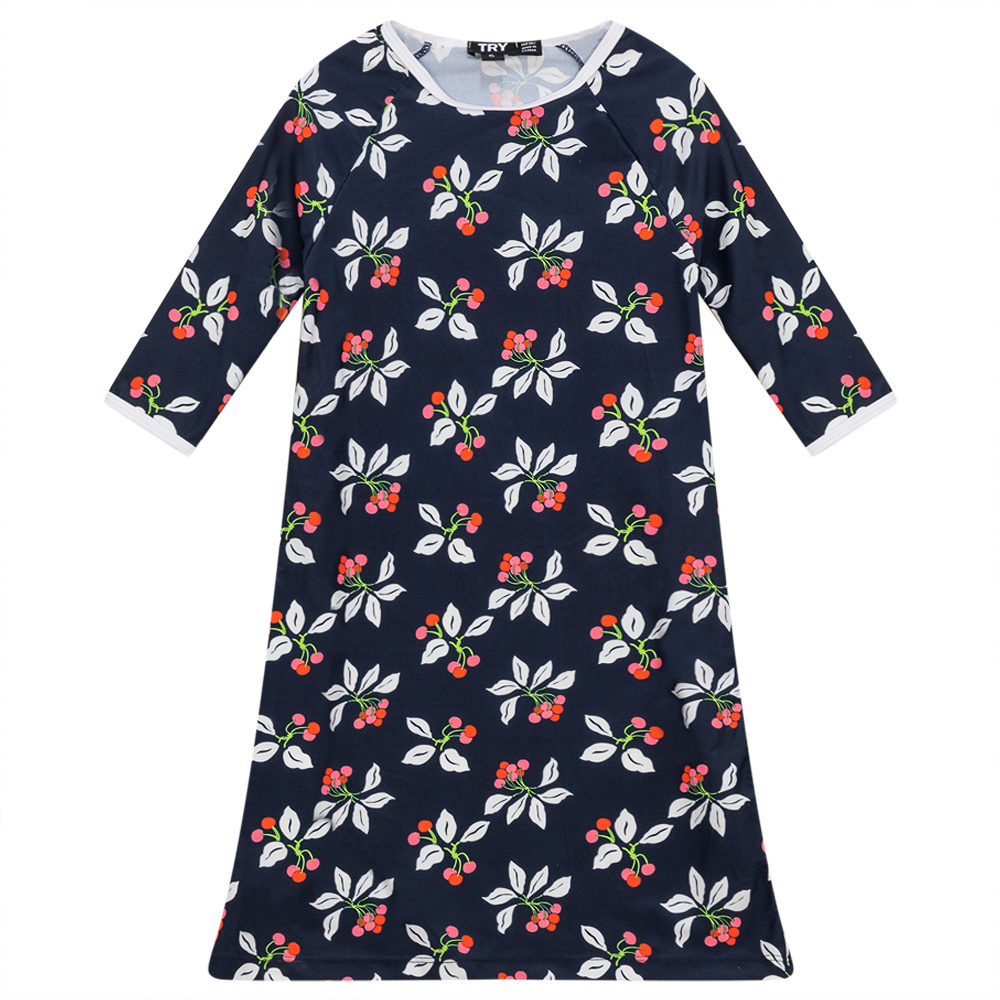 Cherry Print Swim Dress in Navy by Try