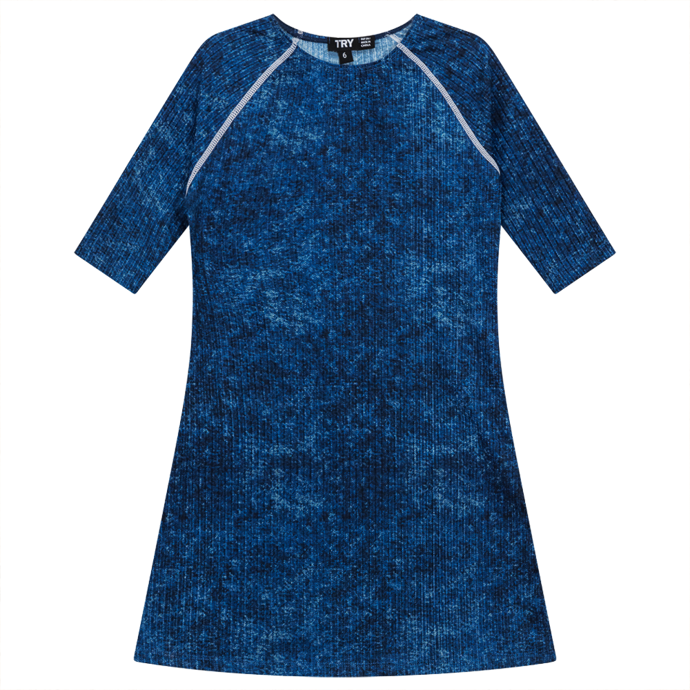 Distressed Rib Swim Dress in by Try