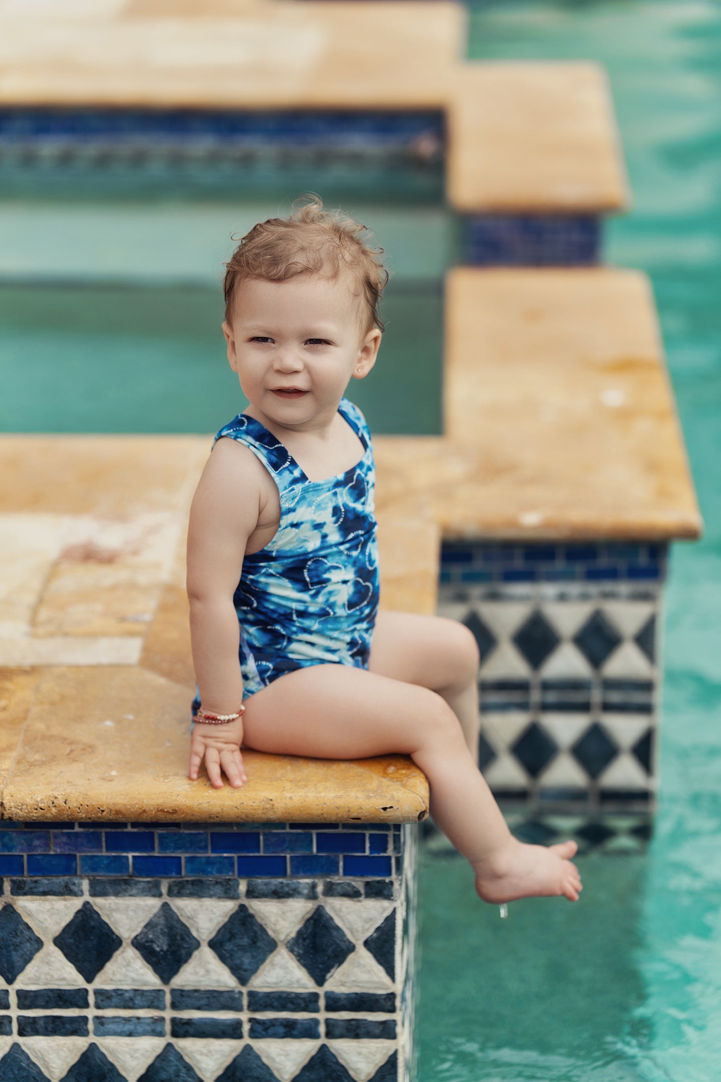 Tie Dye Heart and Star Print Swimsuit in by Try