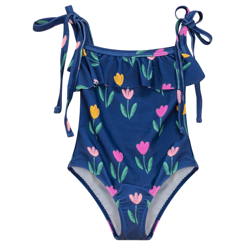 Flower Print Swimsuit Navy Floral Girls Bathing Suits by {{ product_vemdor}}