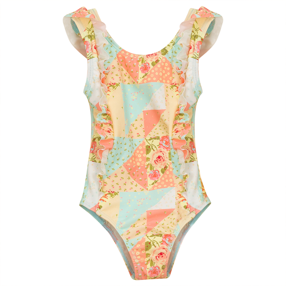 Floral Patch Printed Swimsuit in Multi by Sunburnt
