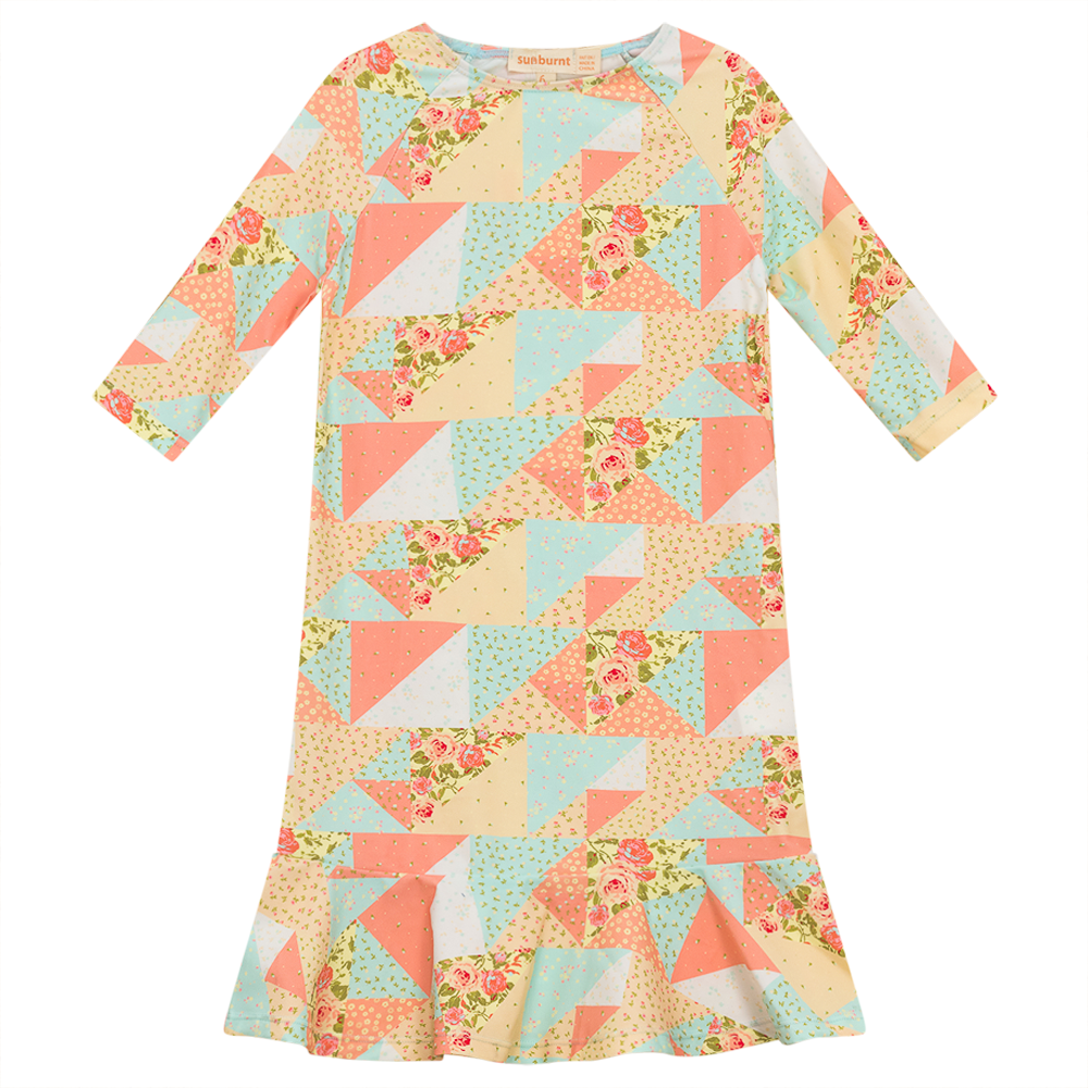 Floral Patch Printed Swim Dress in Multi by Sunburnt