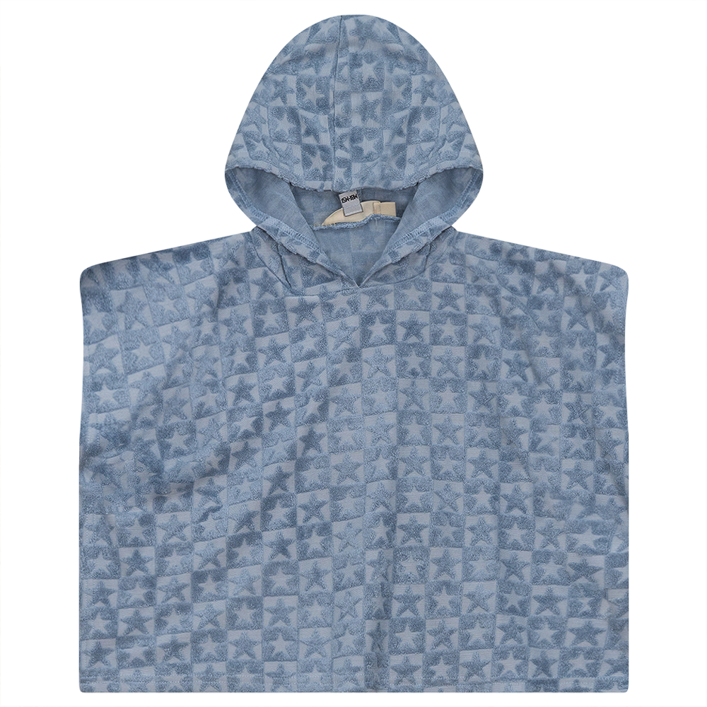 Checkered Floral Star Terry Towel in Denim by Sunburnt