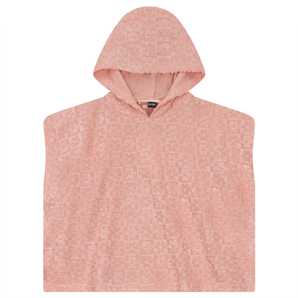 Checkered Floral Star Terry Towel in Pink by Sunburnt