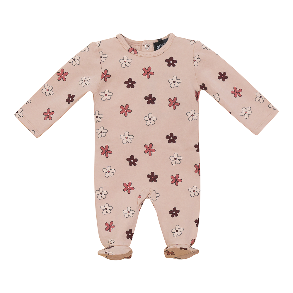 Flower and Car Print Onesie Soft Pink Baby Romper by {{ product_vemdor}}