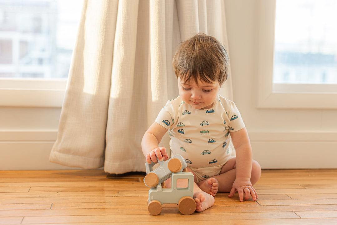 Flower and Car Print Onesie Baby Romper by {{ product_vemdor}}