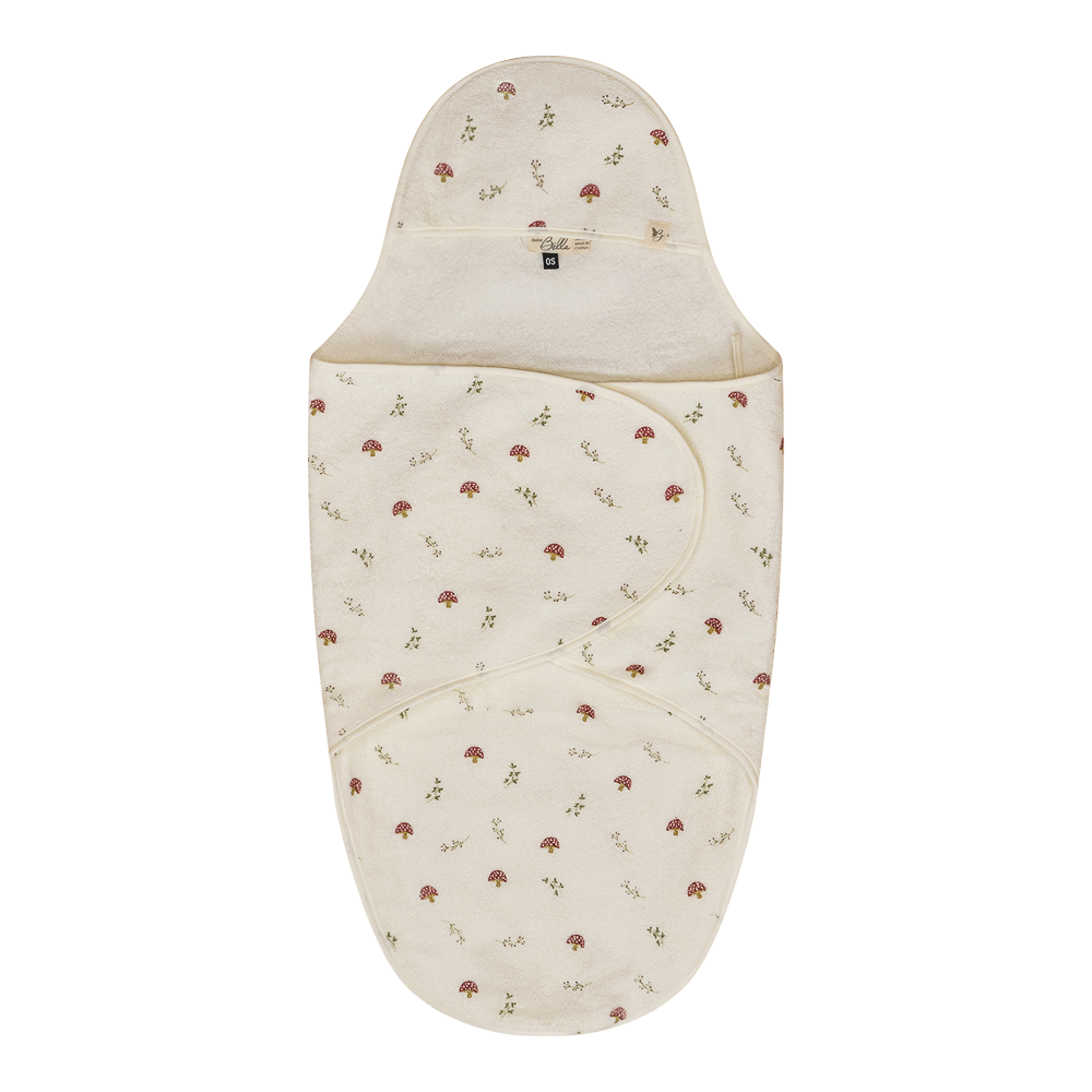 Printed Wrap Terry Towel in Beige Cream One Size by Bebe Bella