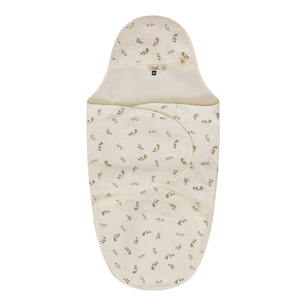 Printed Wrap Terry Towel in Mauve Cream One Size by Bebe Bella