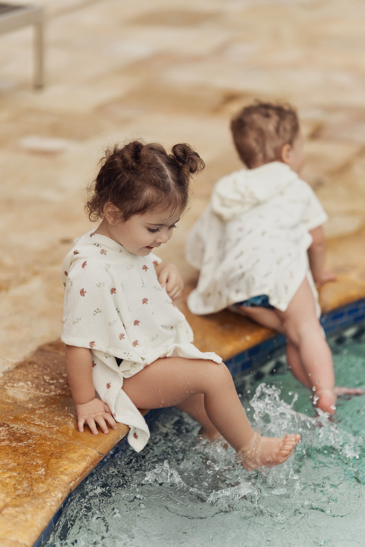 Printed Terry Poncho in by Bebe Bella