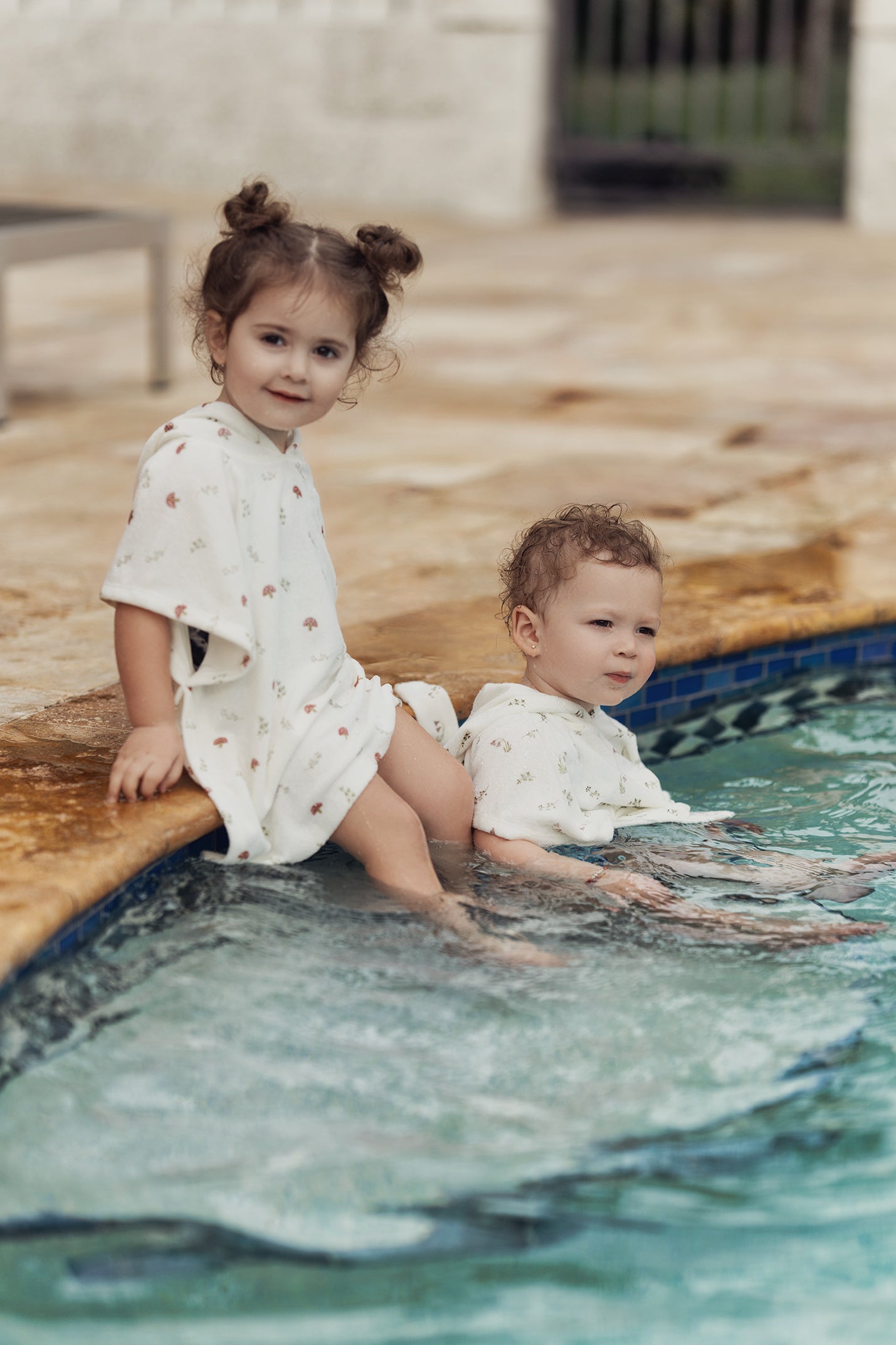 Printed Terry Poncho in by Bebe Bella