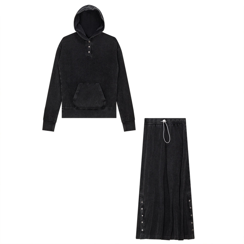 Terry 2pc Set in Black Wash by Unclear