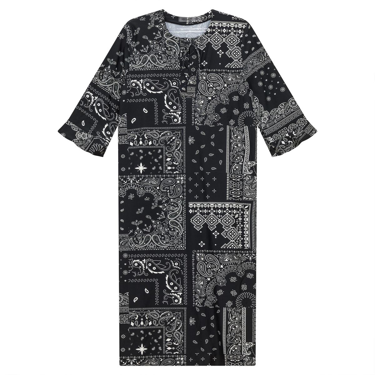 Printed Swim Dress in Black by Unclear