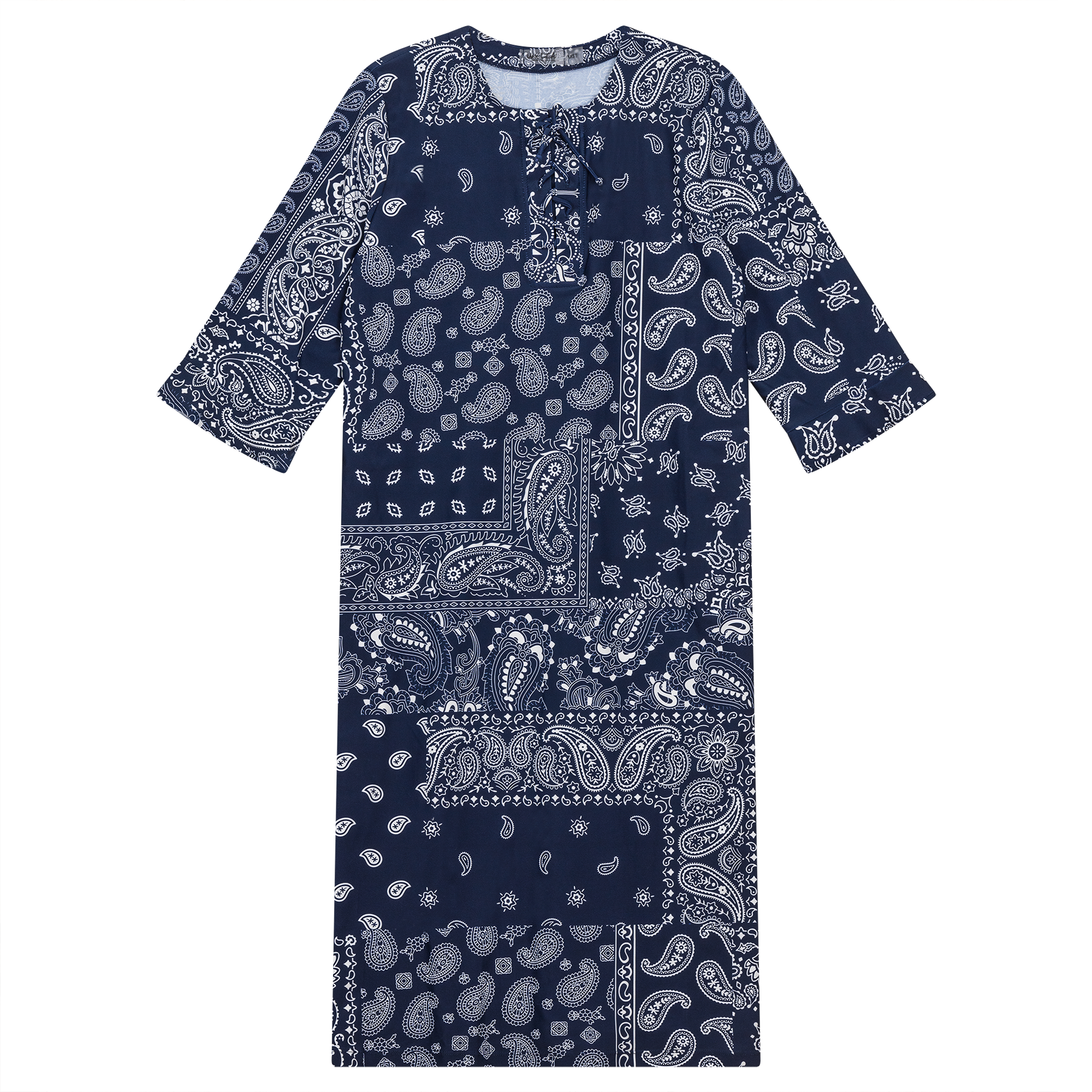 Printed Swim Dress in Denim by Unclear
