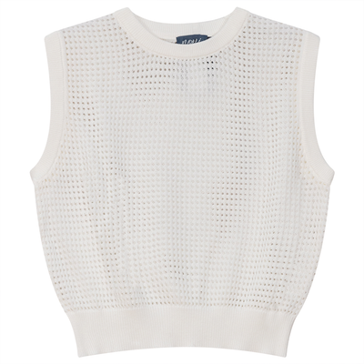 Eyelet Knit Vest Noni Ladies Vest White / XXST - TheHushShop.com