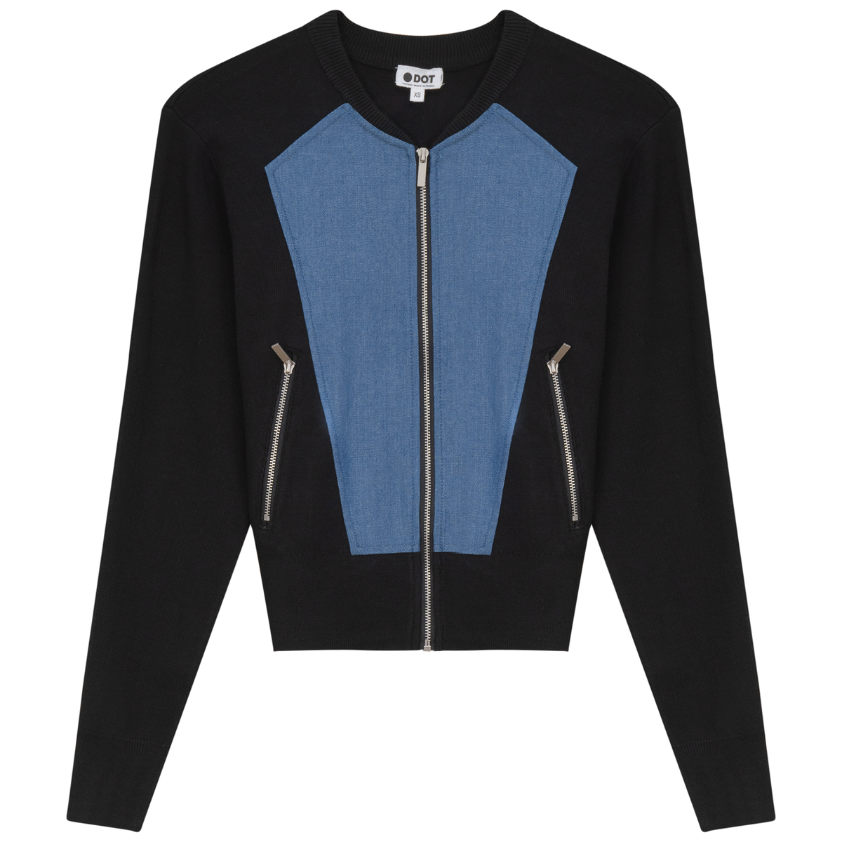 Denim Trim Jacket in Black Denim Wash by Dot
