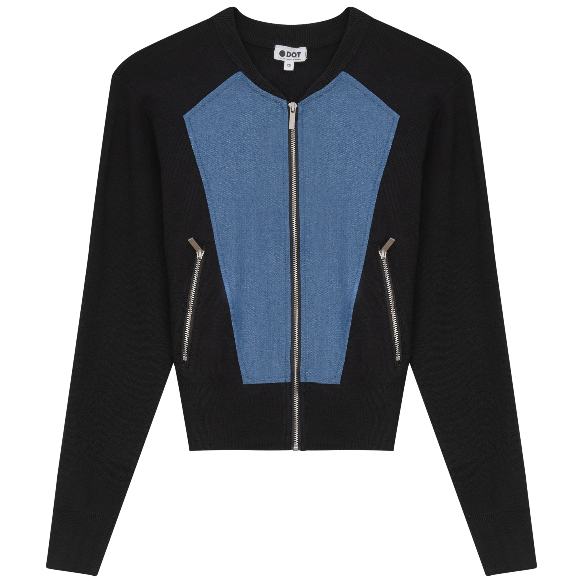 Denim Trim Jacket in Black Denim Wash by Dot