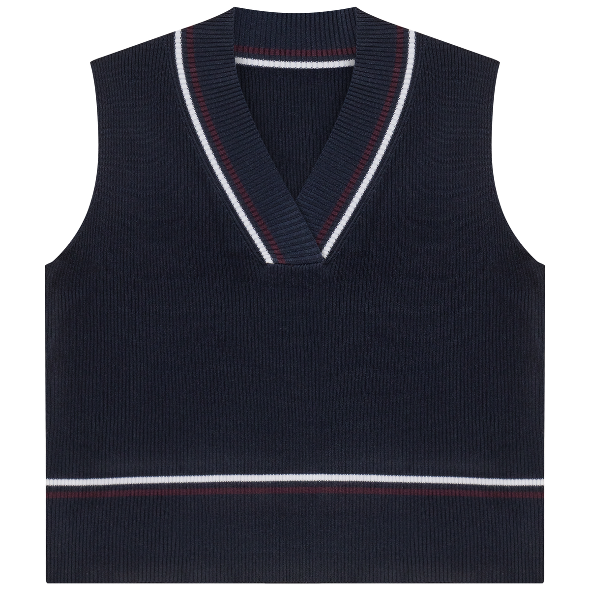 Contrast Striped Vest in Dark Navy by Marjun