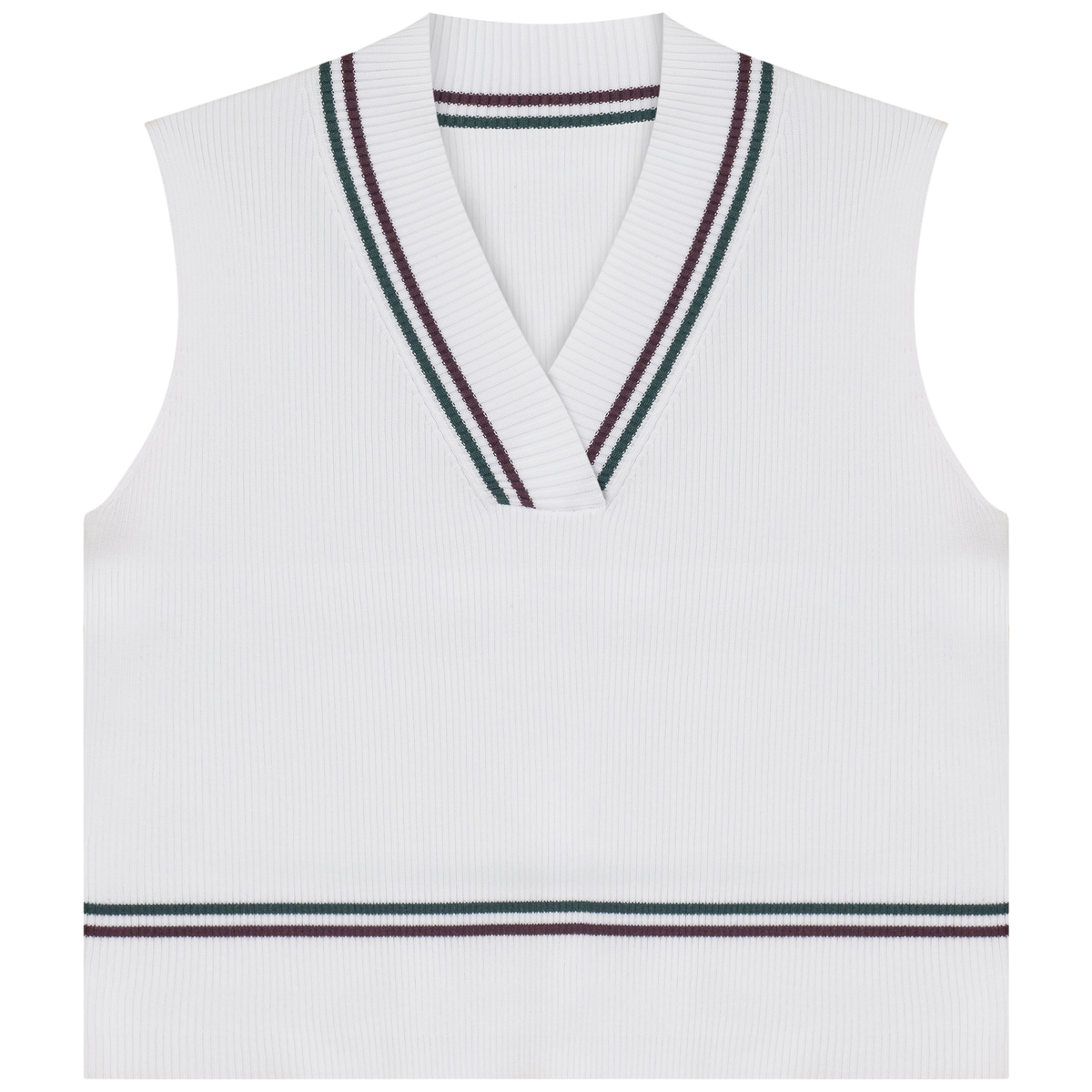 Contrast Striped Vest in White by Marjun