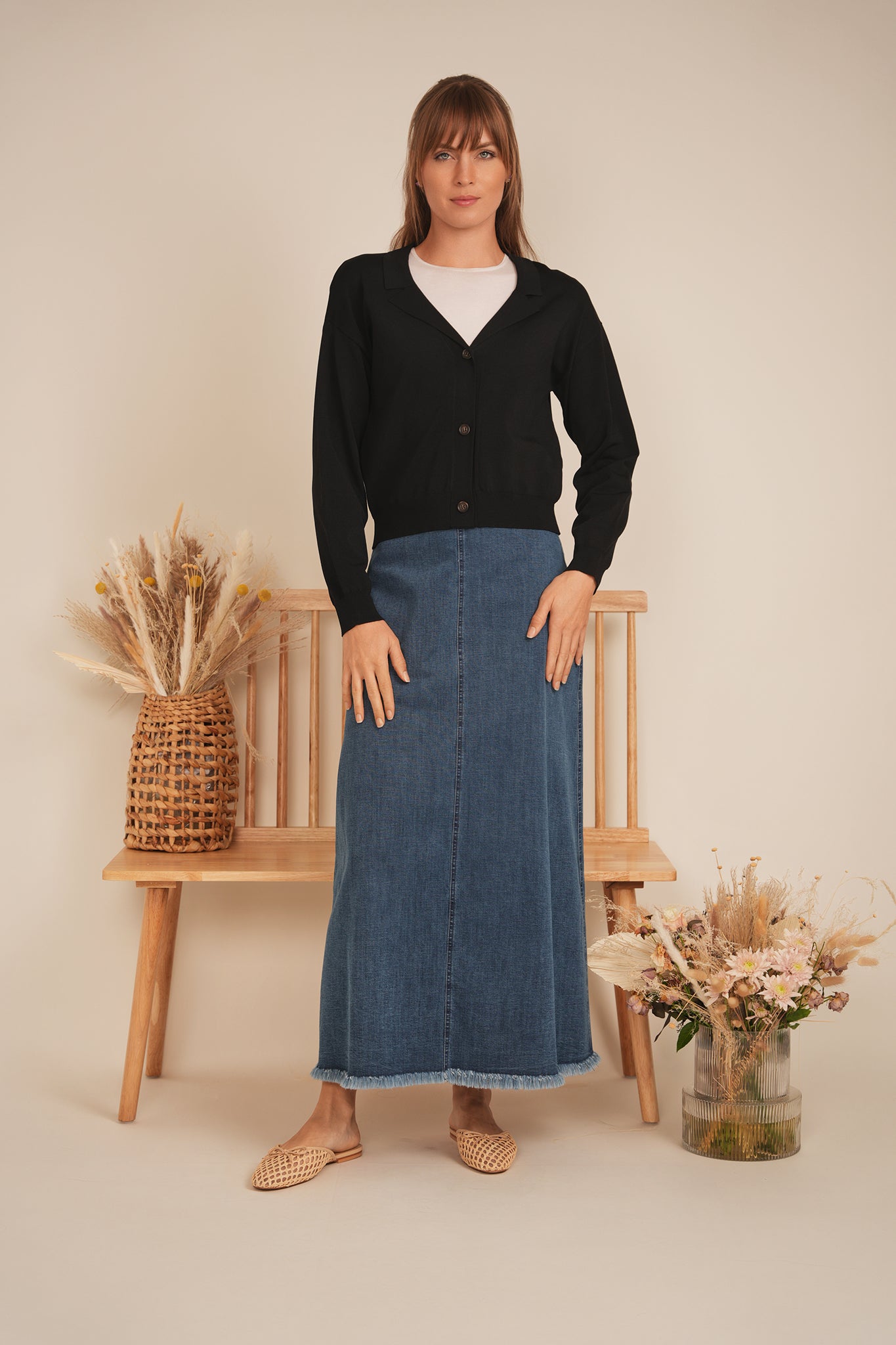 Cropped Knit Cardigan in by Milan Italy