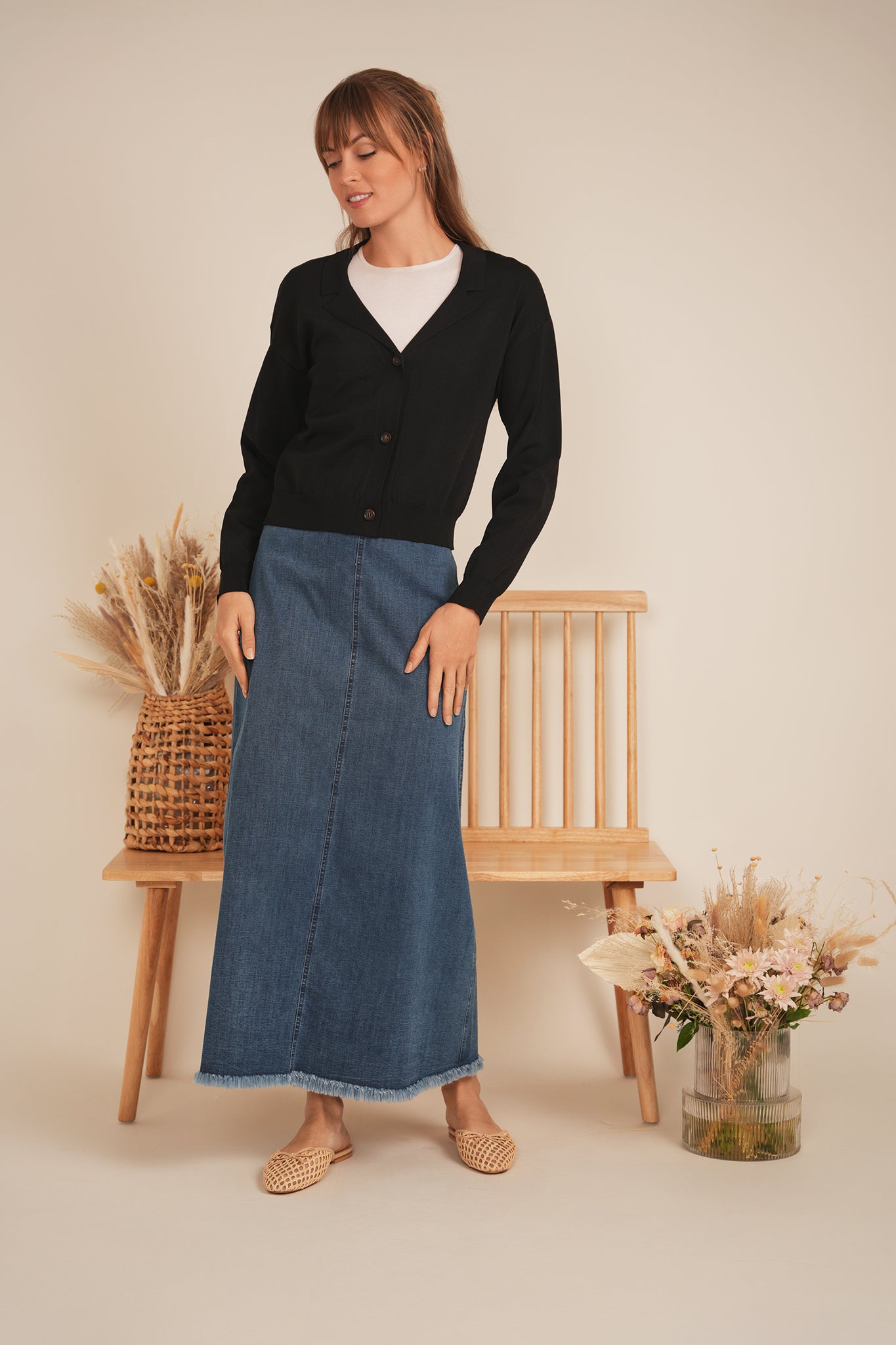 Cropped Knit Cardigan in by Milan Italy