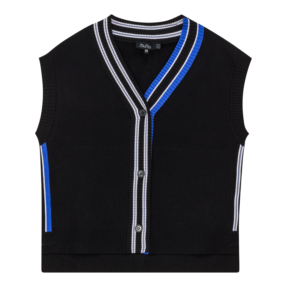 Knit Vest Cardigan in Black by MiuMax