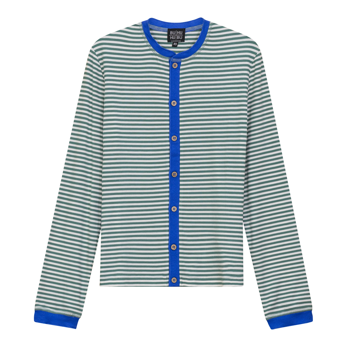 Striped Ribbed Contrast Cardigan in Mint White by BuHu