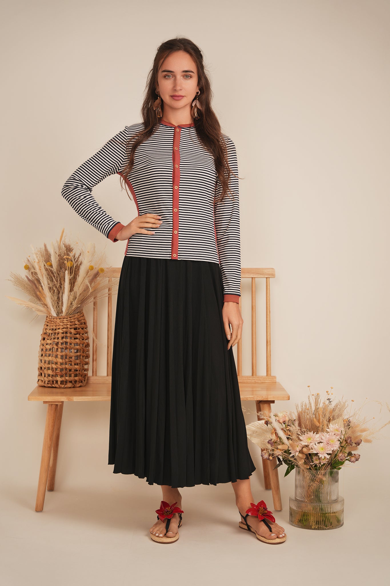 Striped Ribbed Contrast Cardigan in by BuHu