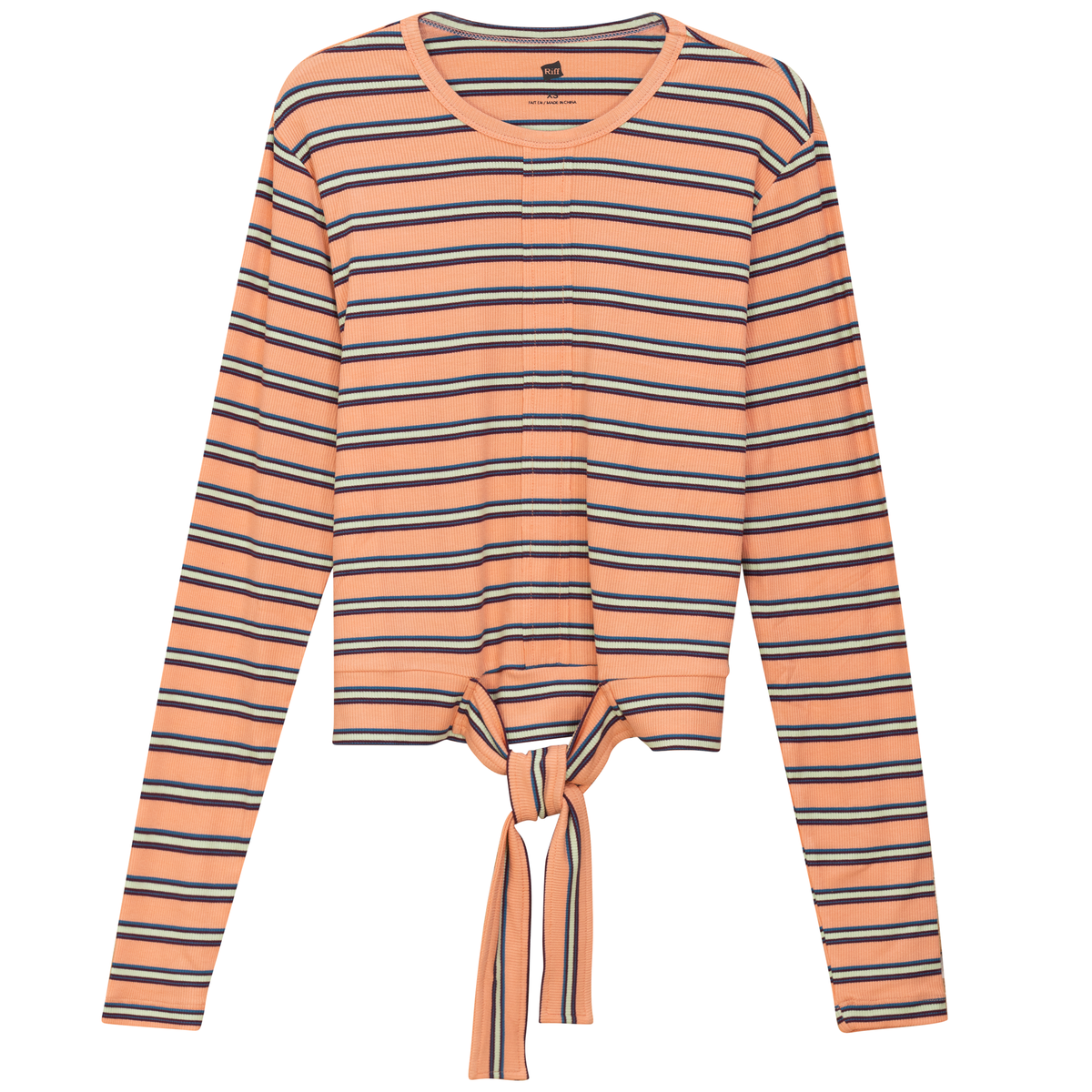 Striped Tie tee in Coral Blue by Riff