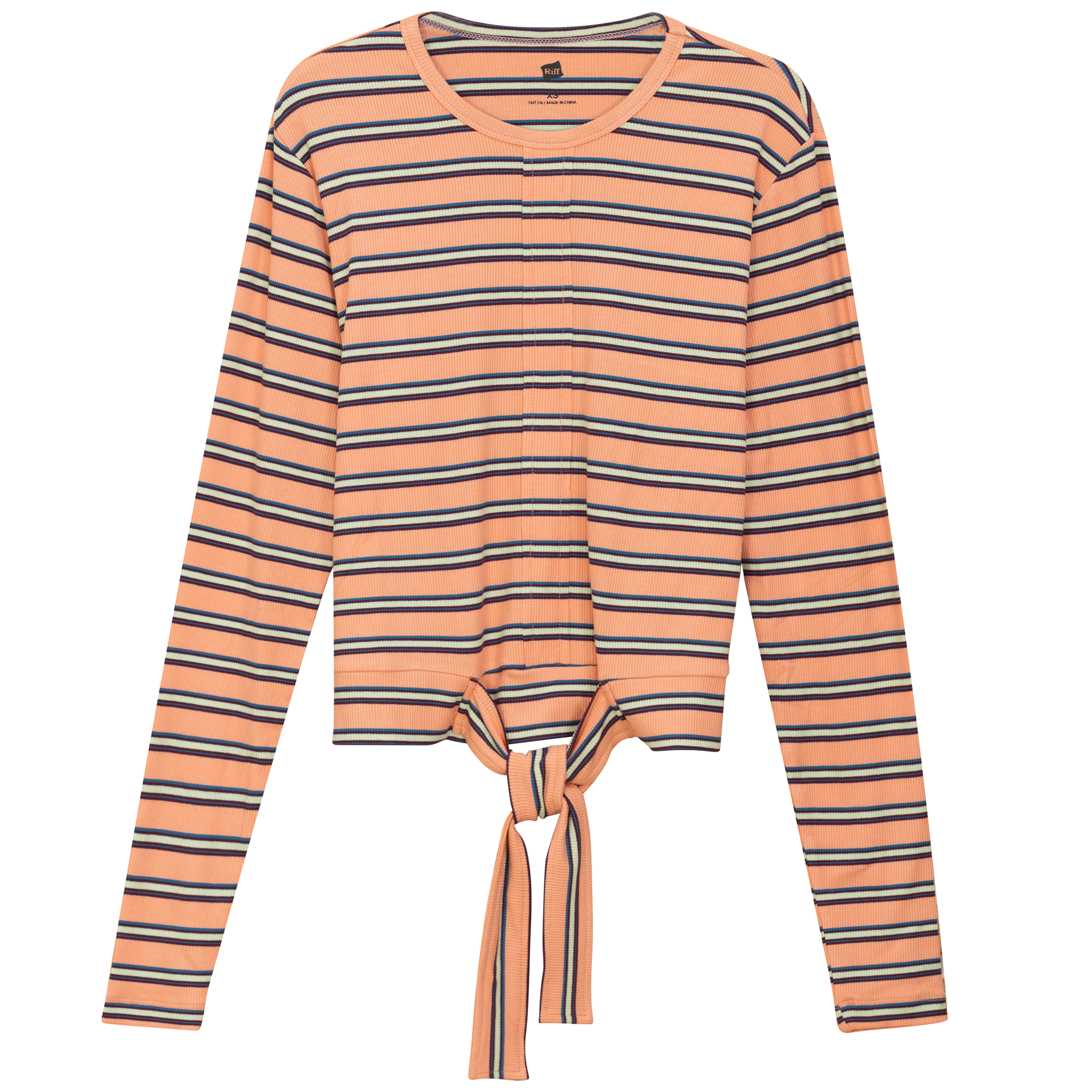 Striped Tie tee in Coral Blue by Riff
