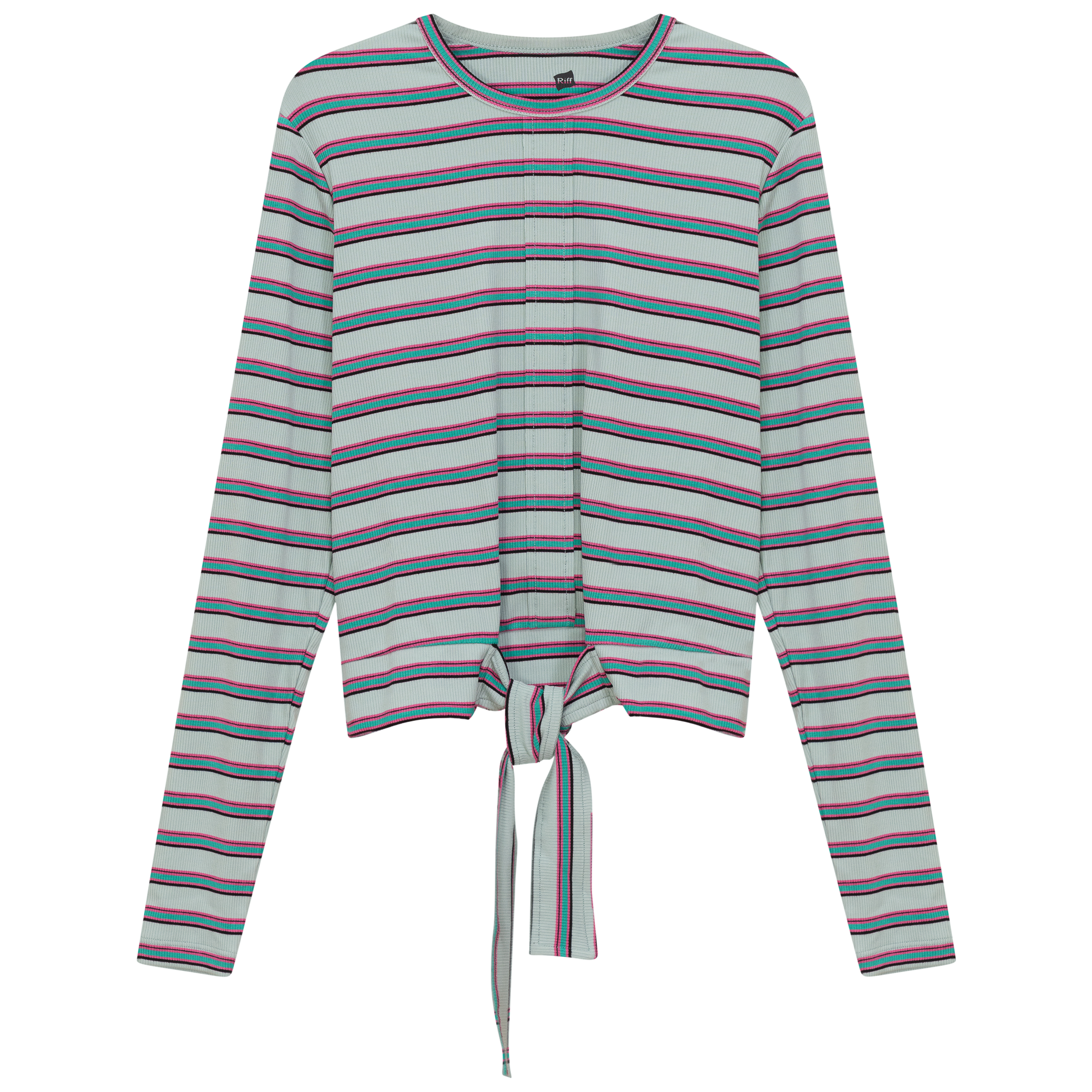 Striped Tie tee in Pink Mint by Riff