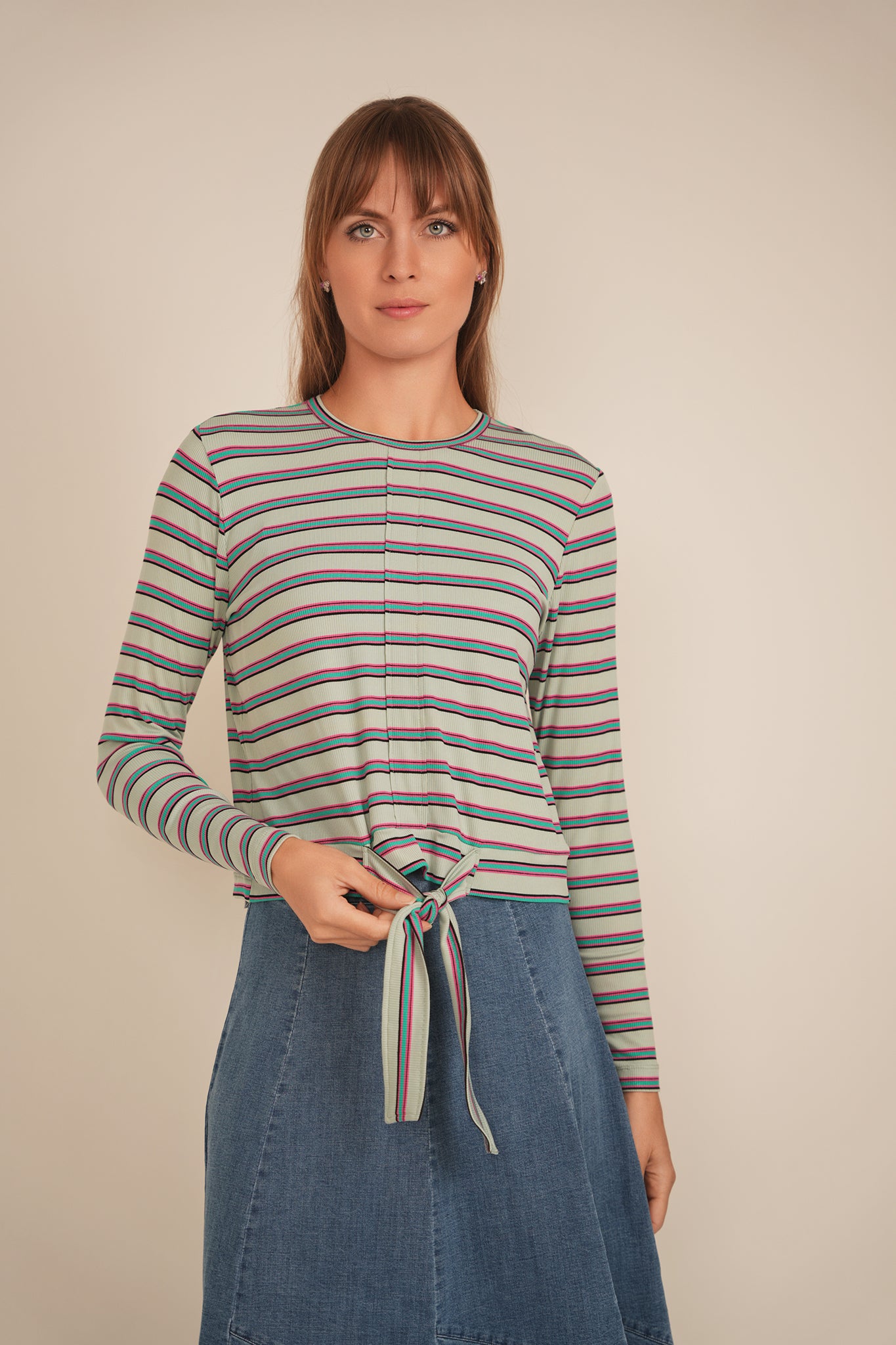 Striped Tie tee in by Riff